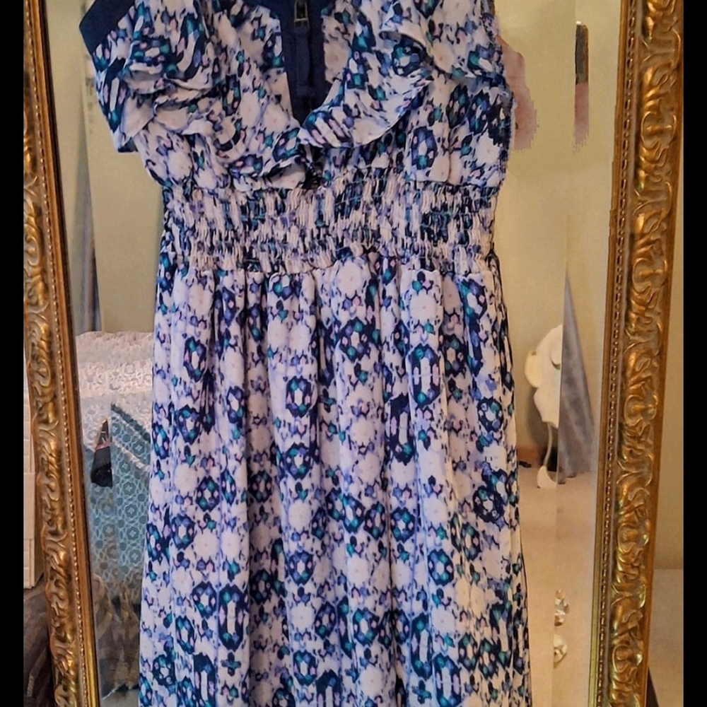 Blue and White Dress